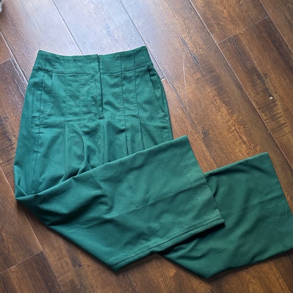 Banana Republic High Waisted Forest Green Women's Dress Pants pleated - Picture 6 of 8